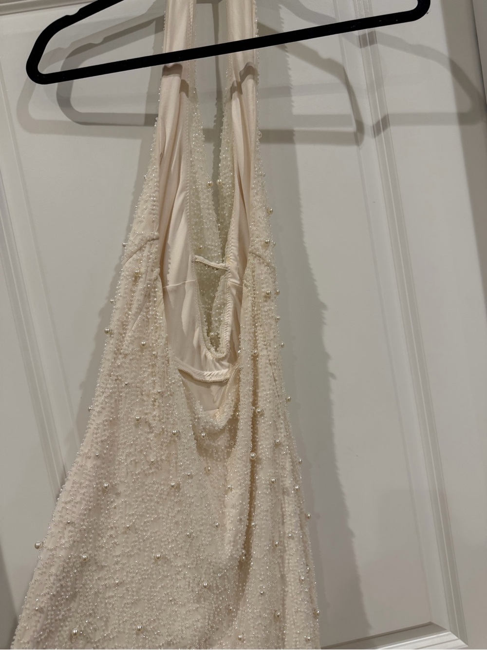 Oh Polly White Beaded Halter Mini Dress - Picture 5 of 6